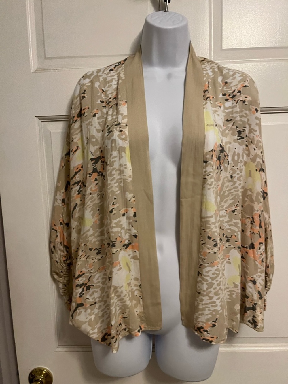 Lightweight Beige Printed cover-up